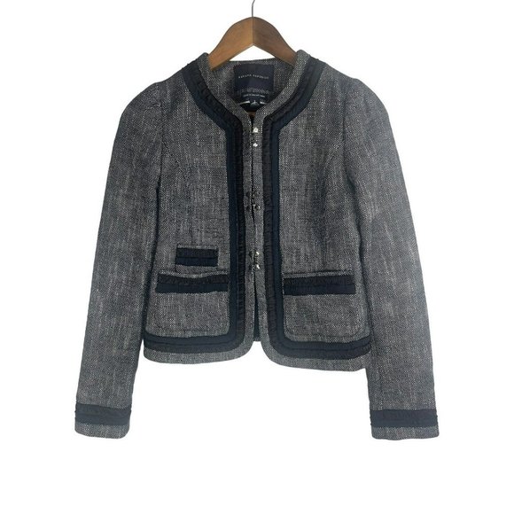 Banana Republic Jackets & Blazers - Banana Republic Textured Coco Black Gray Jacket Size 2